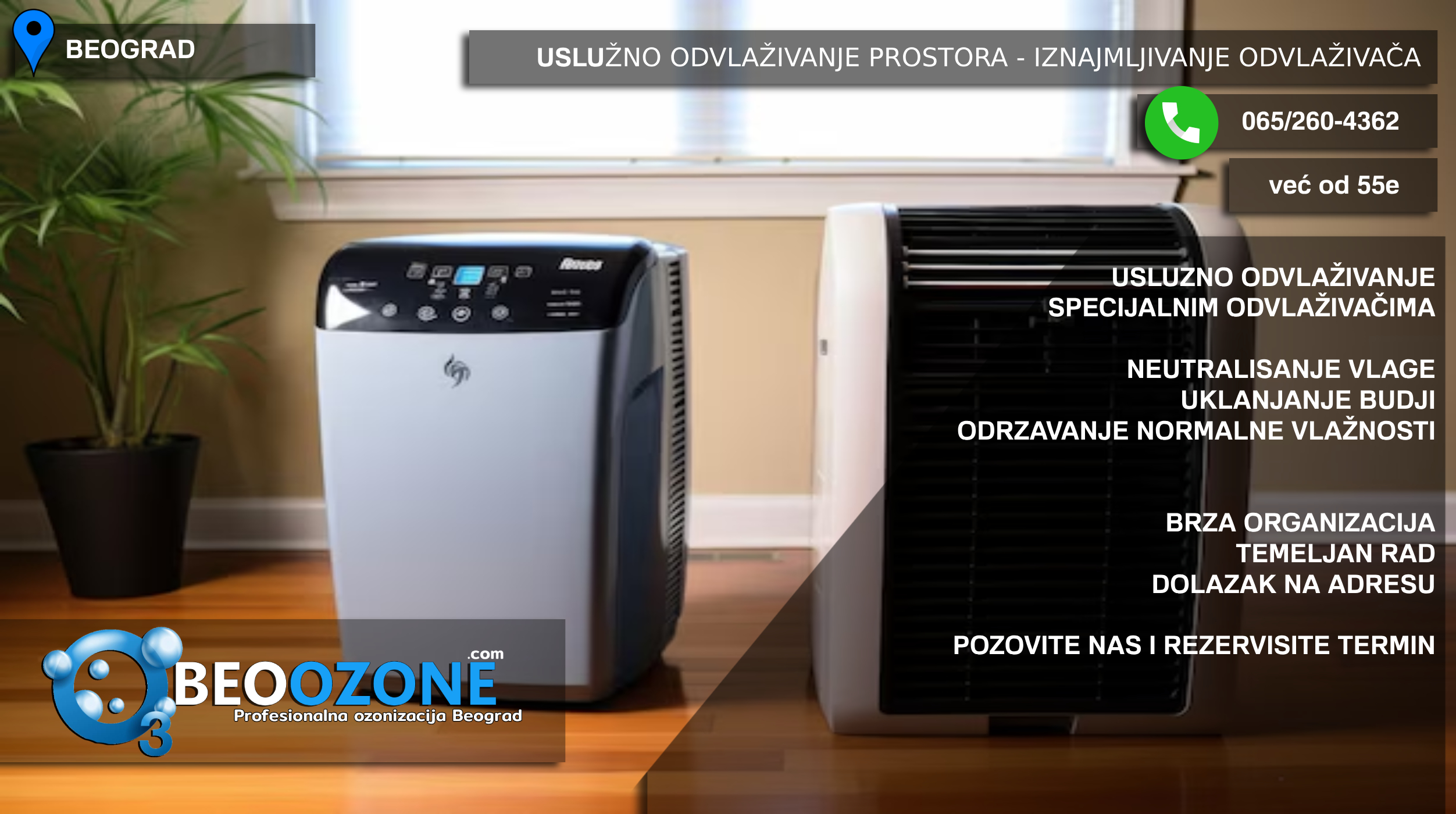 Usluzno odvlazivanje prostorija - Iznajmljivanje odvlazivaca vazduha - Odvlazivanje Beograd