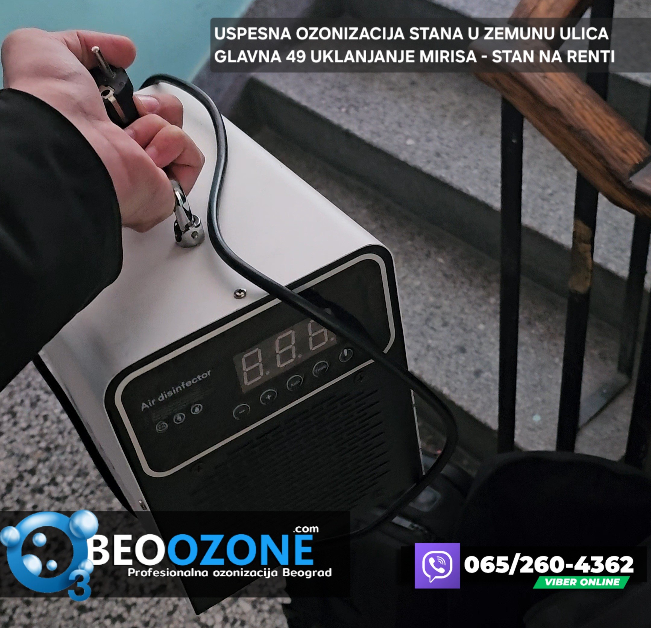 Uspesna ozonizacija - Stan u Zemunu - Ulica Glavna 49 - Uklanjanje mirisa prostora - stan za izdavanje